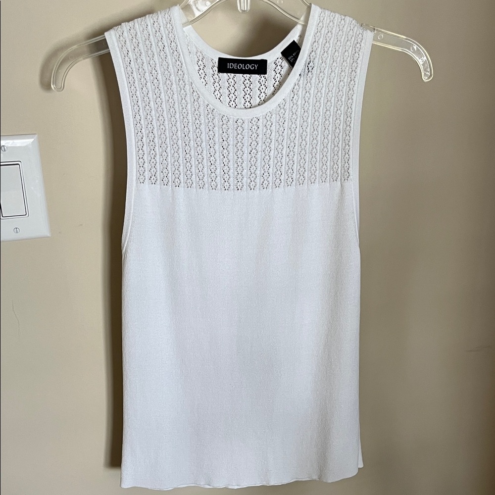 Ideology White Lace Detail Tank Top